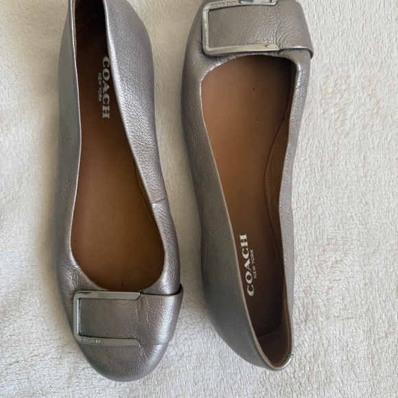 Coach Leather Ballerina Flats - Pewter Color, US Size 5.5 - Picture 3 of 3